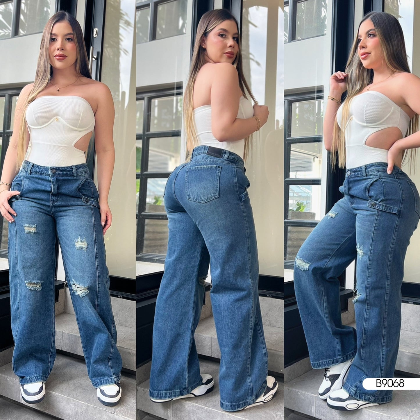 JEANS CARGO DAMA 9068