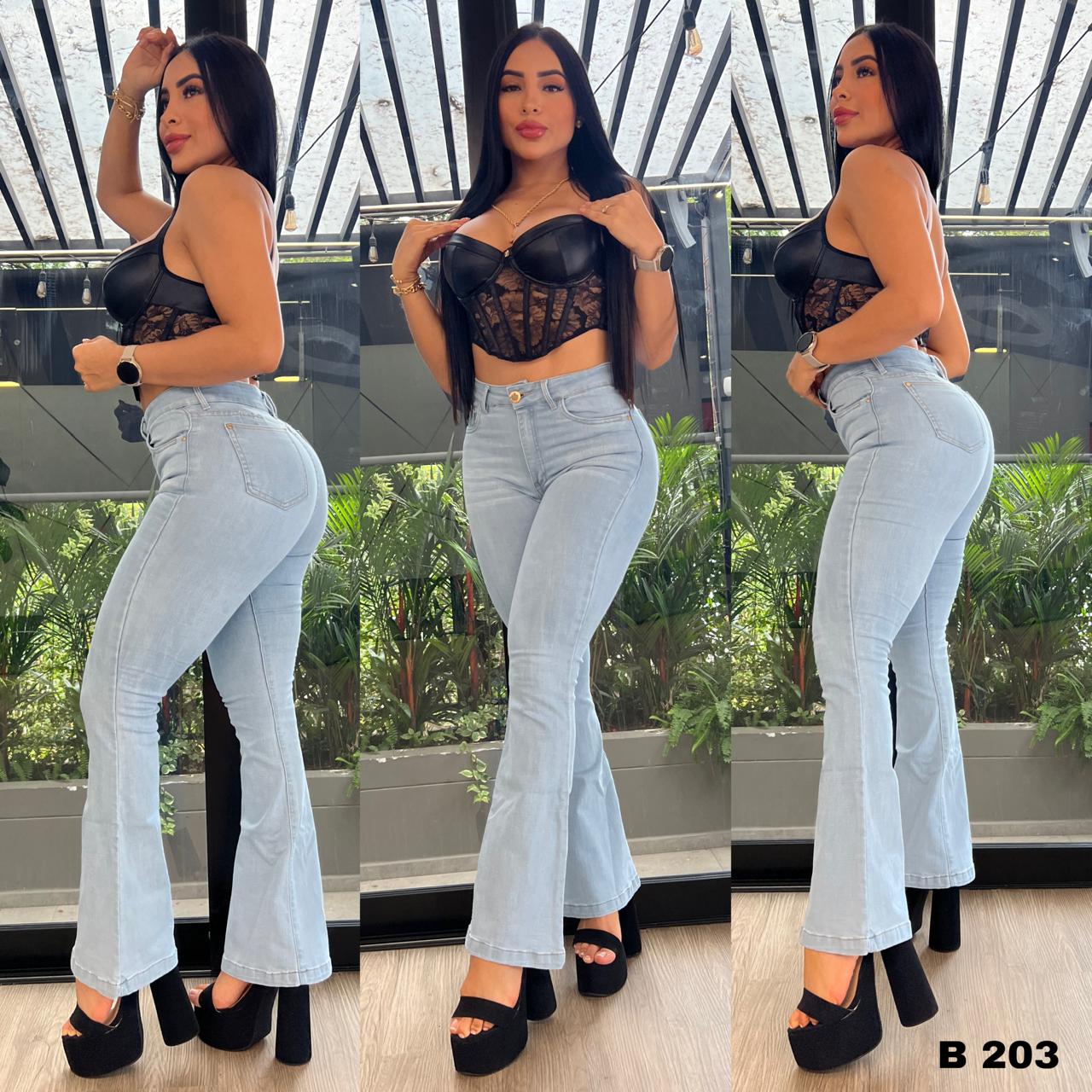 JEANS BOTA CAMPANA DAMA Stretch 203
