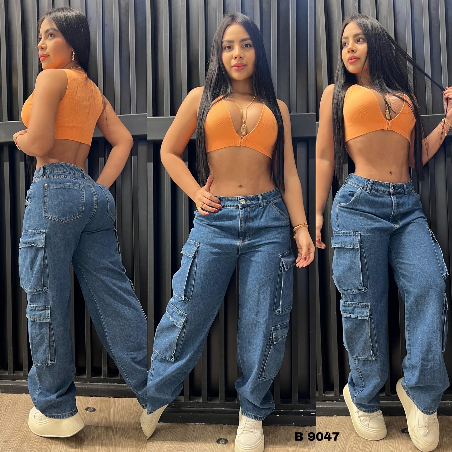 JEANS CARGO DAMA 9047