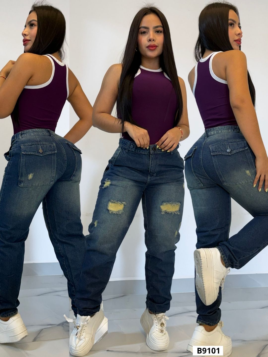 JEANS CARGO DAMA 9101