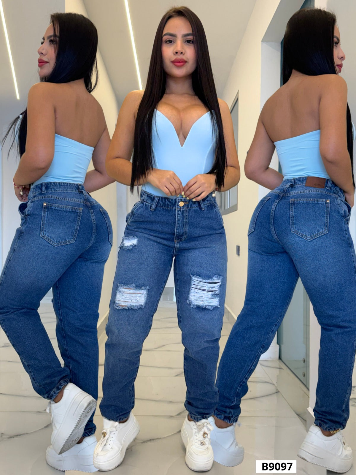 JEANS CARGO DAMA 9097
