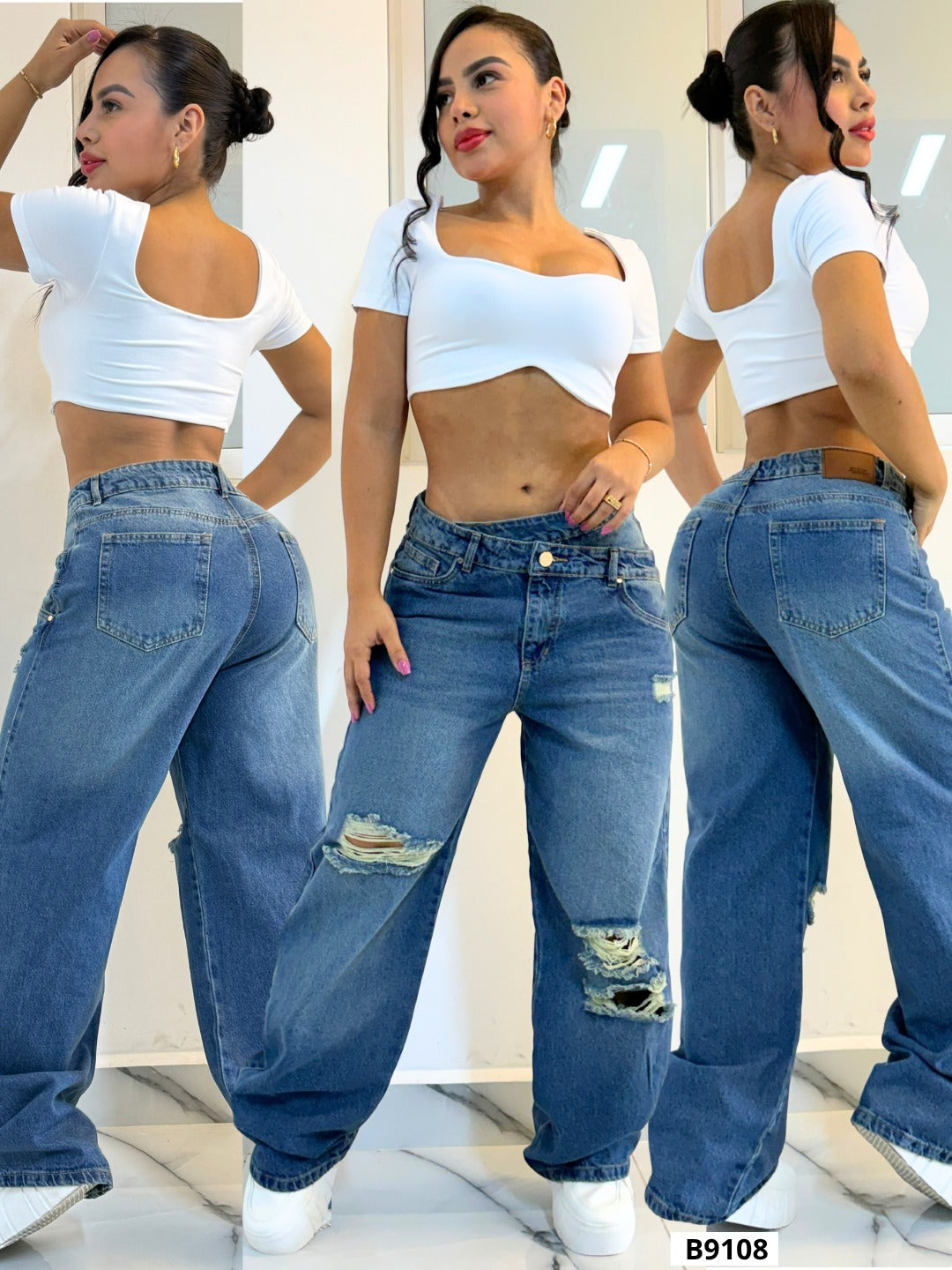 JEANS CARGO DAMA 9108