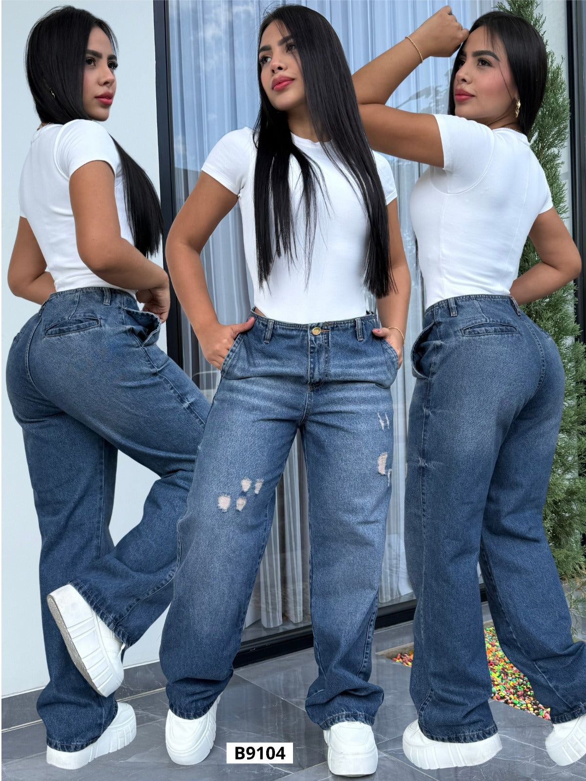 JEANS CARGO DAMA 9104