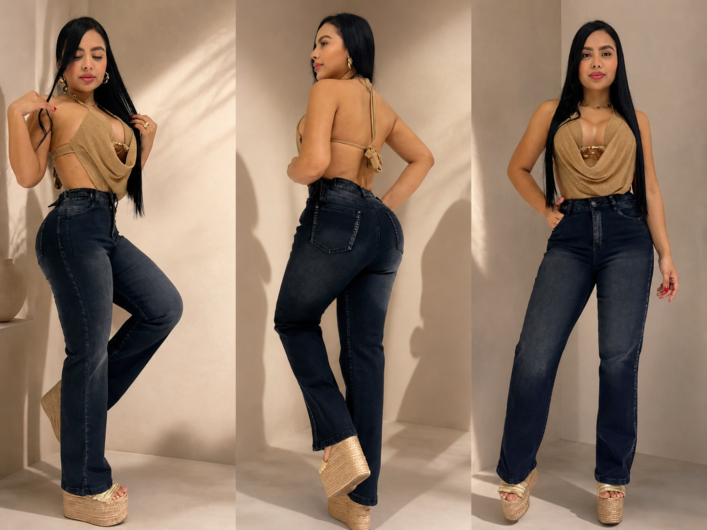 JEANS CARGO DAMA  9075