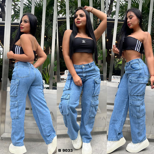 JEANS CARGO DAMA  9033