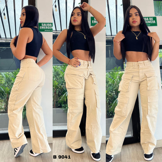 JEANS CARGO DAMA  9041