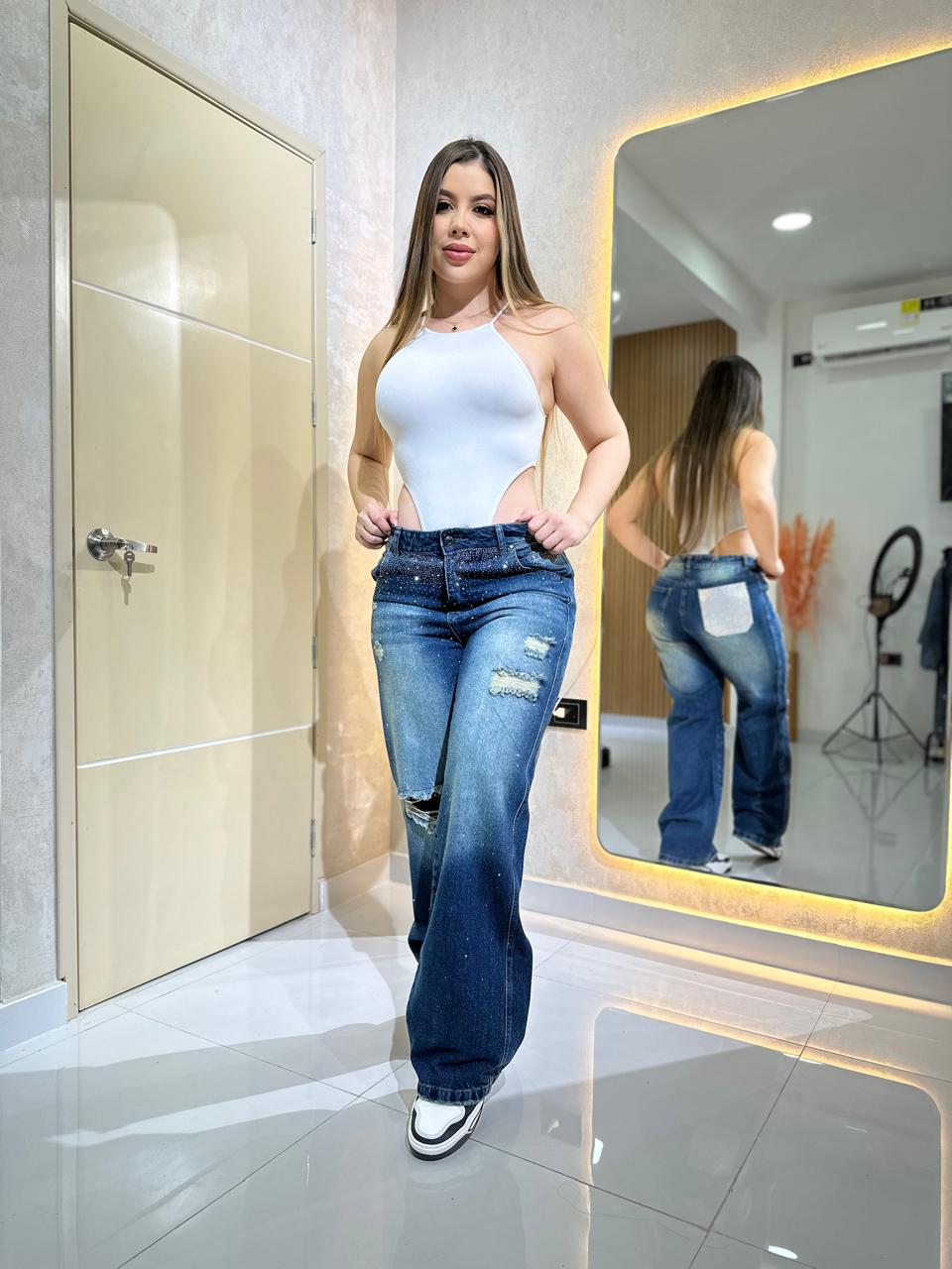 JEANS CARGO DAMA  9062