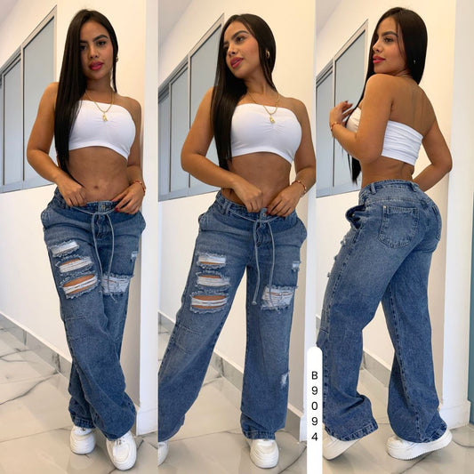 JEANS CARGO DAMA  9094