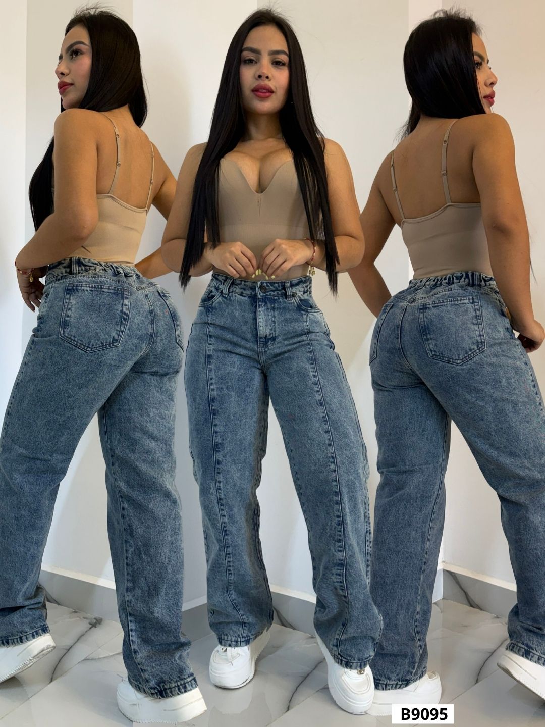 JEANS CARGO DAMA  9095