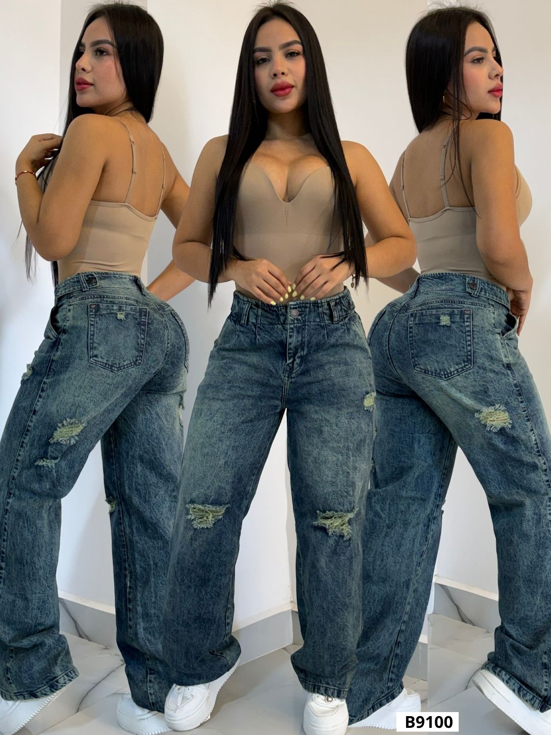 JEANS CARGO DAMA  9100