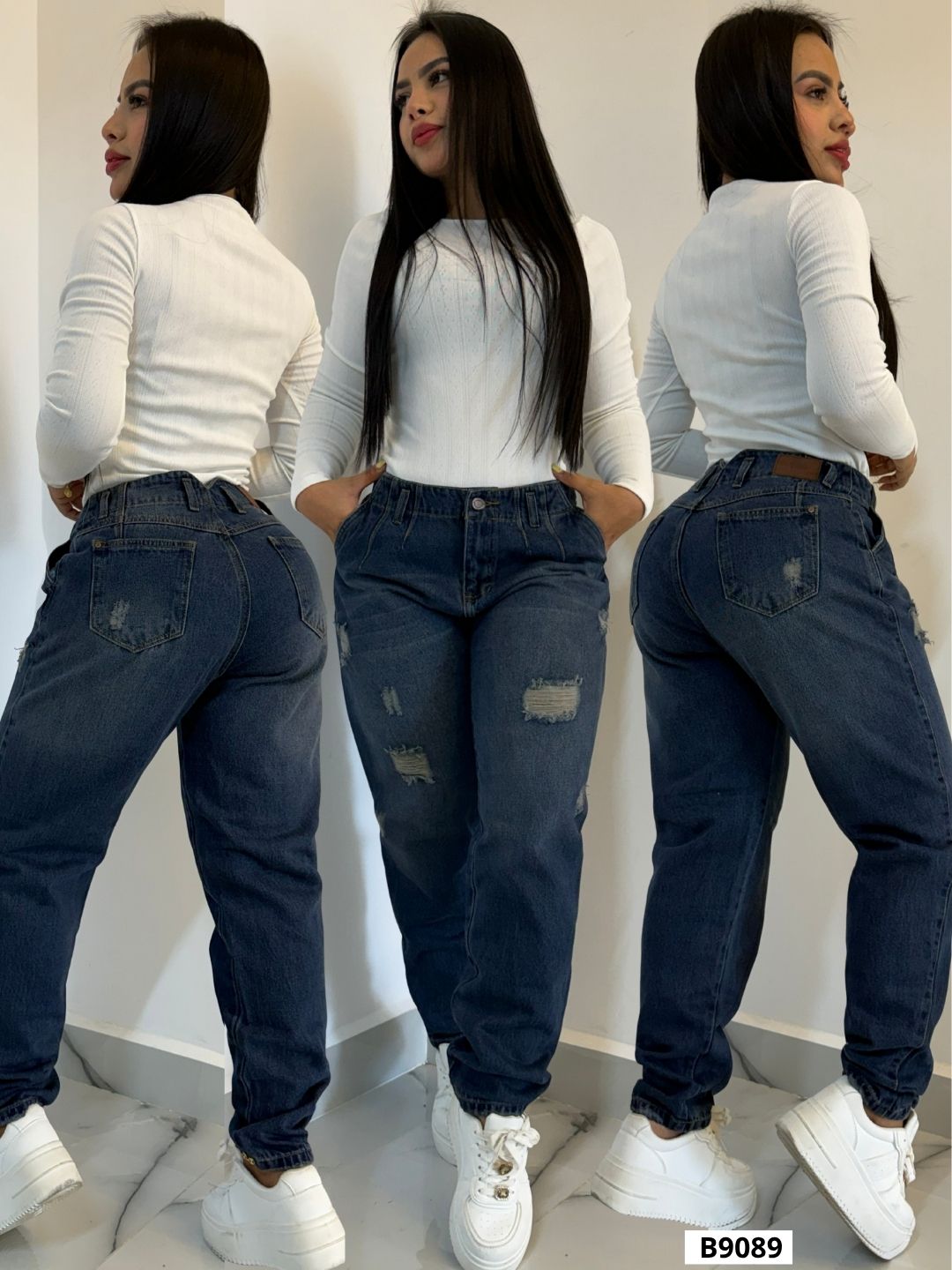 JEANS CARGO DAMA  9089